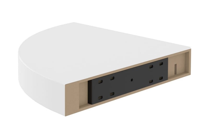 Kelluvat kulmahyllyt 2 kpl valkoinen 25x25x3,8 cm MDF - Valkoinen - Säilytys - Hylly - Kulmahylly