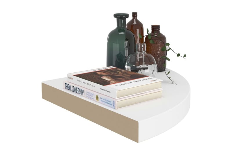 Kelluvat kulmahyllyt 2 kpl valkoinen 35x35x3,8 cm MDF - Valkoinen - Säilytys - Hylly - Kulmahylly