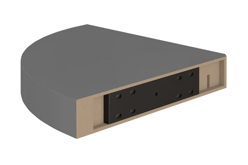Kelluvat kulmahyllyt 4 kpl korkeakiilto harmaa 25x25x3,8 cm - Harmaa - Säilytys - Hylly - Kulmahylly