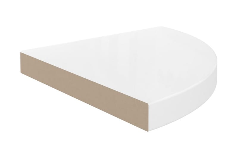 Kelluvat kulmahyllyt 4 kpl korkeakiilto valk. 35x35x3,8 cm - Valkoinen - Säilytys - Hylly - Kulmahylly