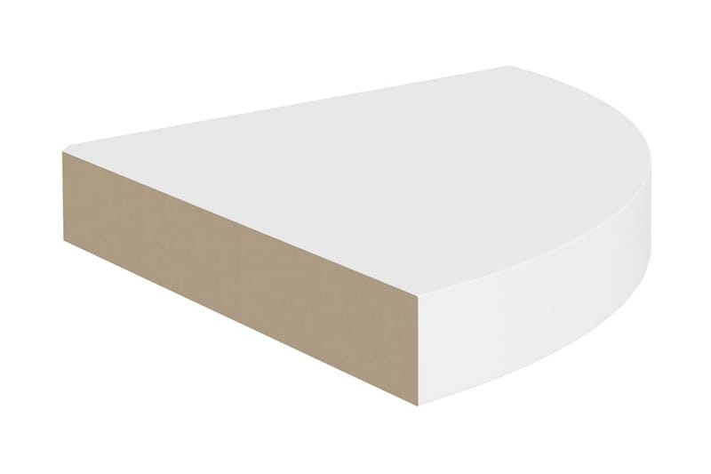 Kelluvat kulmahyllyt 4 kpl valkoinen 25x25x3,8 cm MDF - Valkoinen - Säilytys - Hylly - Kulmahylly