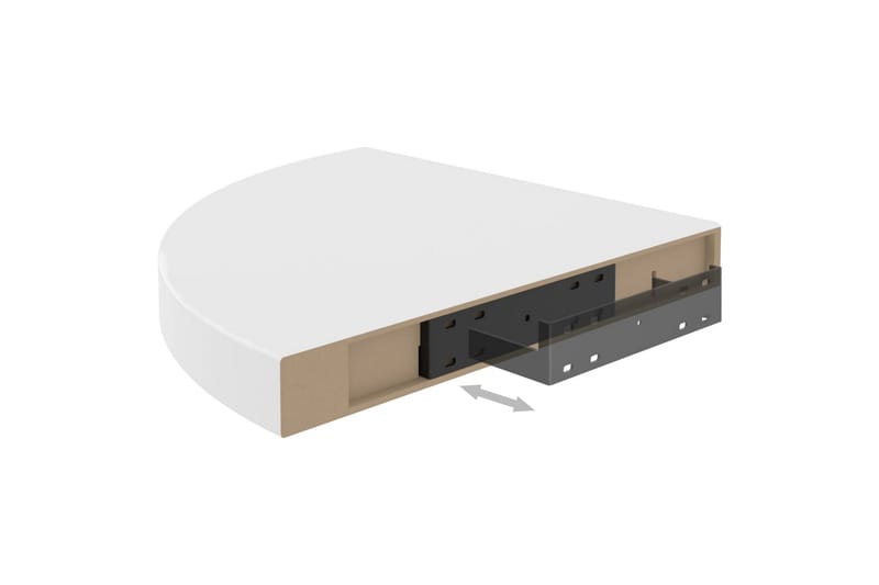 Kelluvat kulmahyllyt 4 kpl valkoinen 35x35x3,8 cm MDF - Valkoinen - Säilytys - Hylly - Kulmahylly