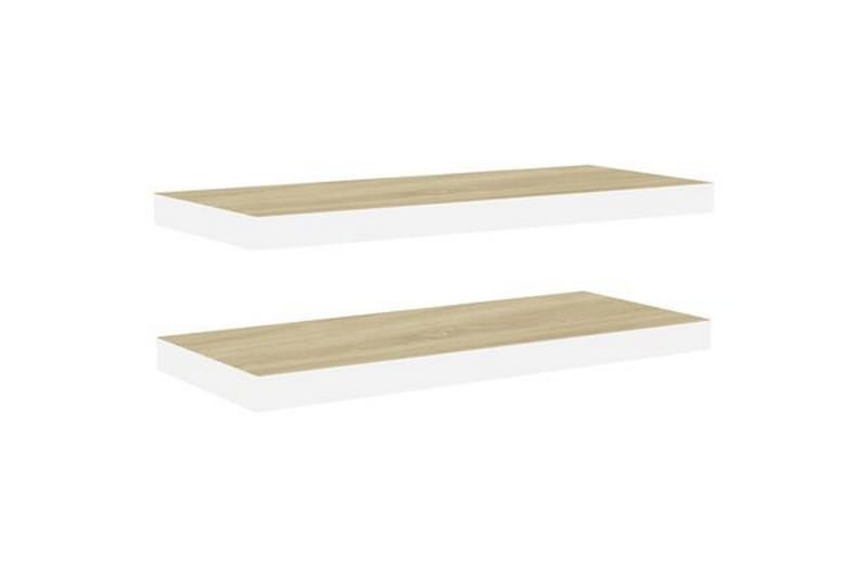 Kelluvat seinähyllyt 2 kpl 60x23,5x3,8cm MDF - Valkoinen - Seinähylly - Keittiöhylly - Hylly