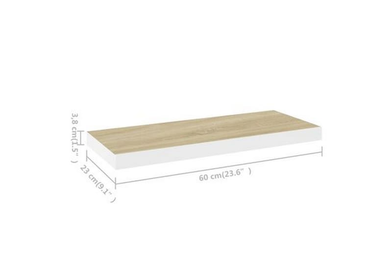 Kelluvat seinähyllyt 2 kpl 60x23,5x3,8cm MDF - Valkoinen - Seinähylly - Keittiöhylly - Hylly