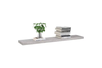 Kelluvat seinähyllyt 2 kpl betoninharmaa 120x23,5x3,8 cm MDF - Harmaa - Säilytys - Hylly - Seinähylly