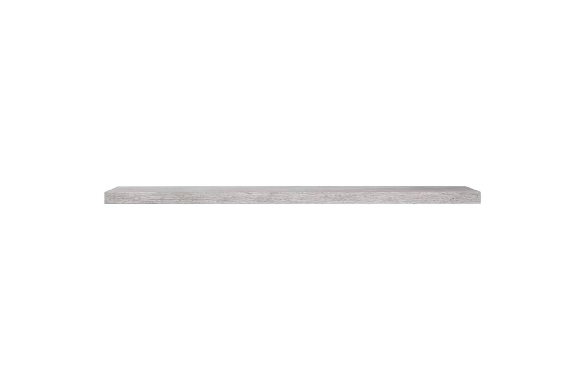 Kelluvat seinähyllyt 2 kpl betoninharmaa 120x23,5x3,8 cm MDF - Harmaa - Säilytys - Hylly - Seinähylly