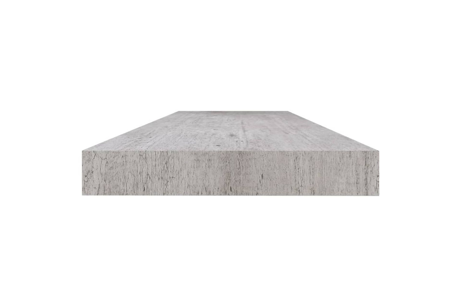 Kelluvat seinähyllyt 2 kpl betoninharmaa 120x23,5x3,8 cm MDF - Harmaa - Säilytys - Hylly - Seinähylly