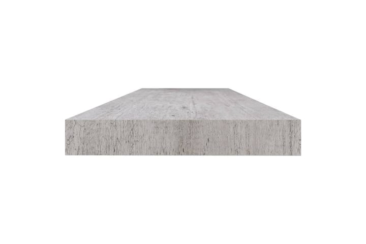 Kelluvat seinähyllyt 2 kpl betoninharmaa 120x23,5x3,8 cm MDF - Harmaa - Seinähylly - Keittiöhylly - Hylly