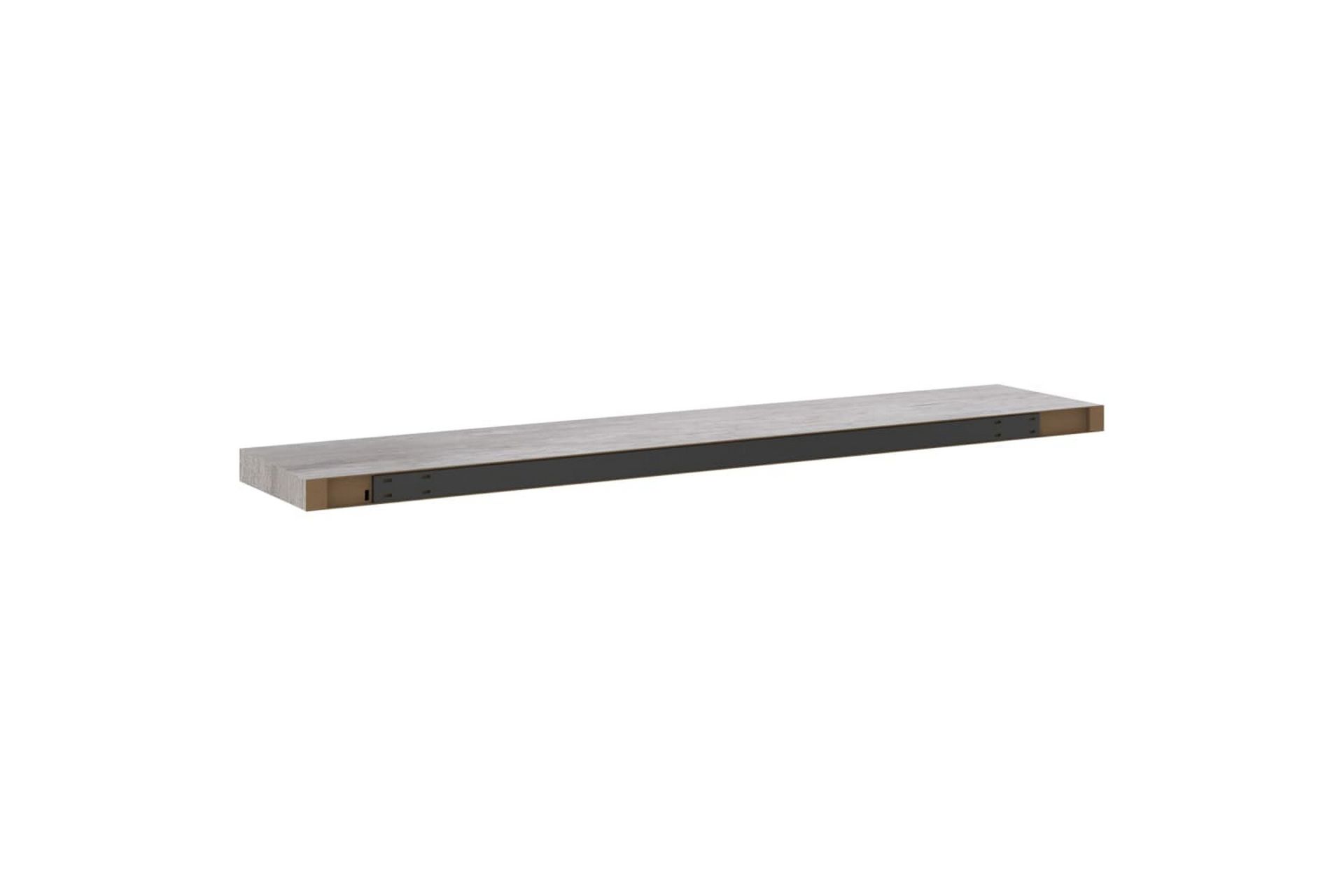 Kelluvat seinähyllyt 2 kpl betoninharmaa 120x23,5x3,8 cm MDF - Harmaa - Säilytys - Hylly - Seinähylly