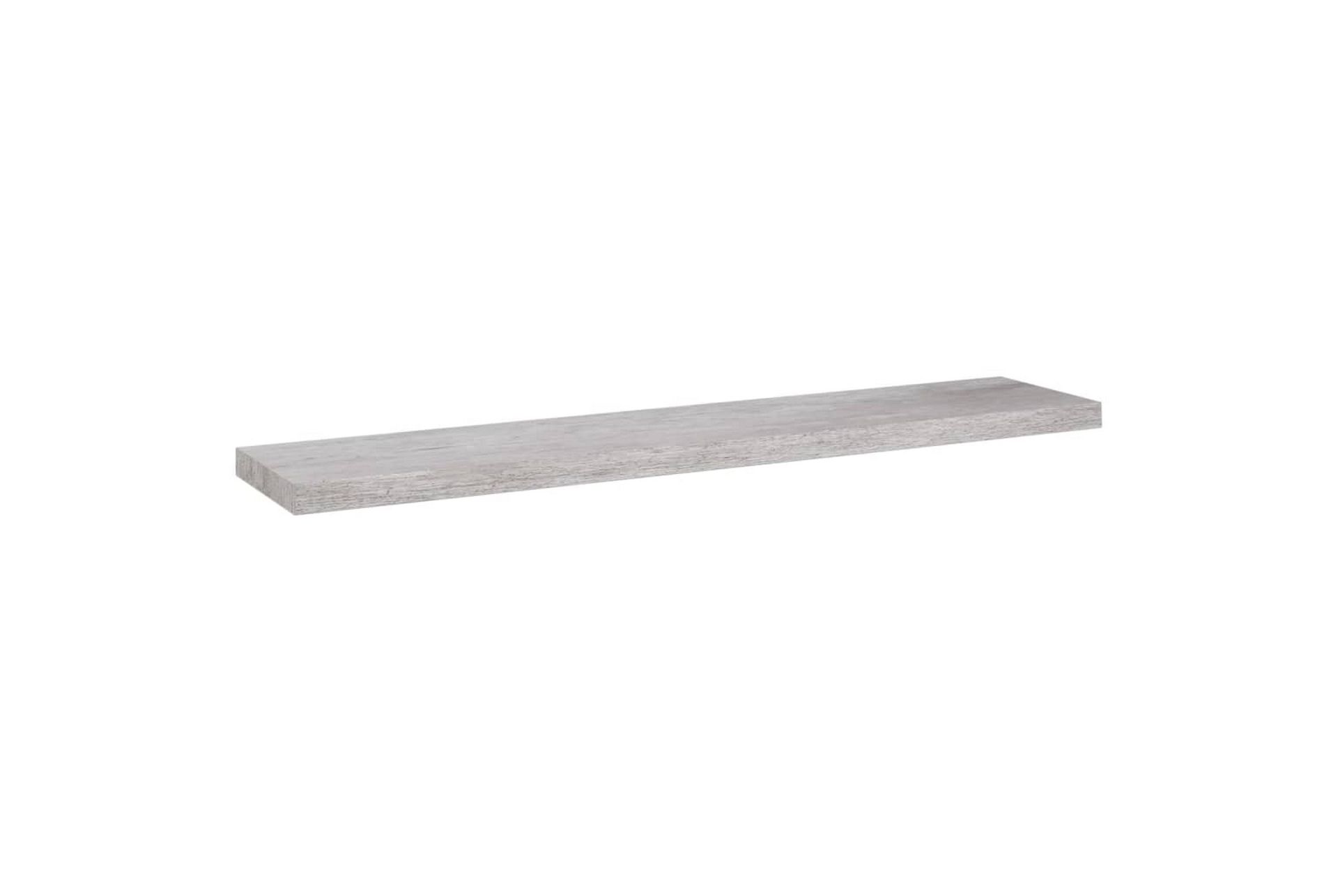 Kelluvat seinähyllyt 2 kpl betoninharmaa 120x23,5x3,8 cm MDF - Harmaa - Säilytys - Hylly - Seinähylly