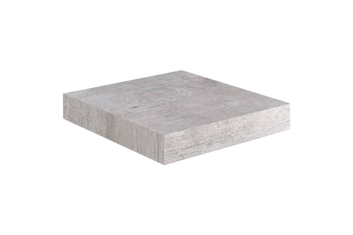 Kelluvat seinähyllyt 2 kpl betoninharmaa 23x23,5x3,8 cm MDF - Harmaa - Seinähylly - Keittiöhylly - Hylly