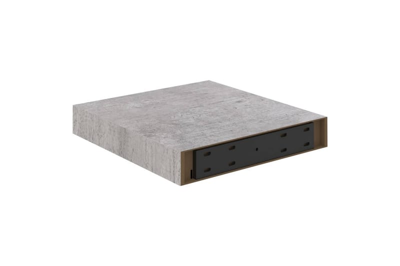 Kelluvat seinähyllyt 2 kpl betoninharmaa 23x23,5x3,8 cm MDF - Harmaa - Seinähylly - Keittiöhylly - Hylly