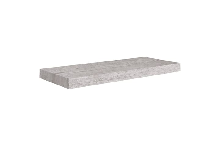 Kelluvat seinähyllyt 2 kpl betoninharmaa 60x23,5x3,8 cm MDF - Harmaa - Seinähylly - Keittiöhylly - Hylly