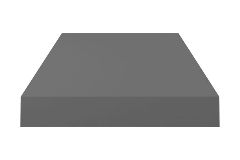 Kelluvat seinähyllyt 2 kpl korkeakiilto harmaa 50x23x3,8 cm - Harmaa - Säilytys - Hylly - Seinähylly