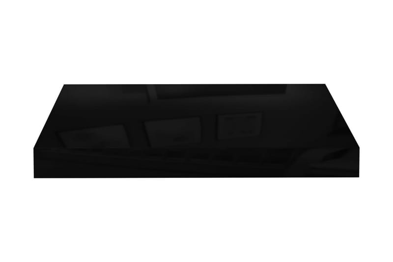 Kelluvat seinähyllyt 2 kpl korkeakiilto musta 40x23x3,8 cm - Musta - Säilytys - Hylly - Seinähylly
