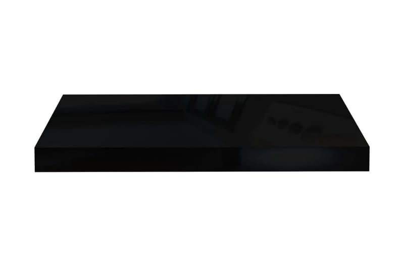 Kelluvat seinähyllyt 2 kpl korkeakiilto musta 50x23x3,8 cm - Musta - Säilytys - Hylly - Seinähylly