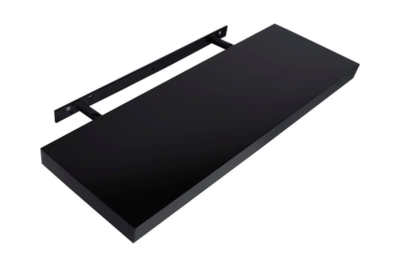 Kelluvat seinähyllyt 2 kpl musta 100x20x3,8 cm - Säilytys - Hylly - Seinähylly