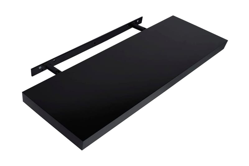 Kelluvat seinähyllyt 2 kpl musta 120x20x3,8 cm - Säilytys - Hylly - Seinähylly