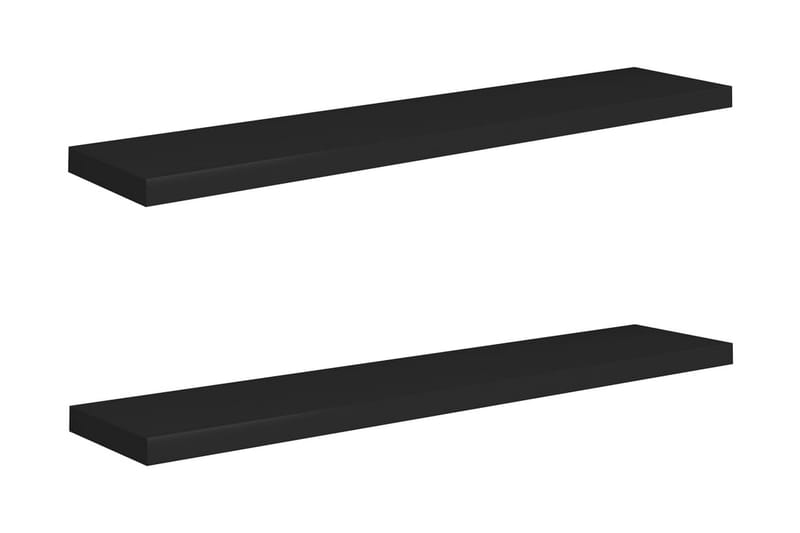 Kelluvat seinähyllyt 2 kpl musta 120x23,5x3,8 cm MDF - Musta - Säilytys - Hylly - Seinähylly