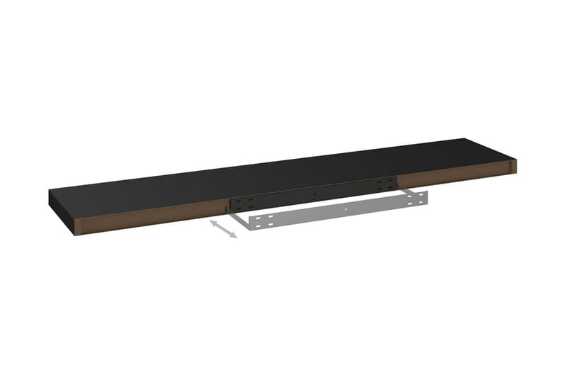 Kelluvat seinähyllyt 2 kpl musta 120x23,5x3,8 cm MDF - Musta - Säilytys - Hylly - Seinähylly