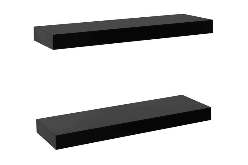 Kelluvat seinähyllyt 2 kpl musta 40x20x3,8 cm - Säilytys - Hylly - Seinähylly