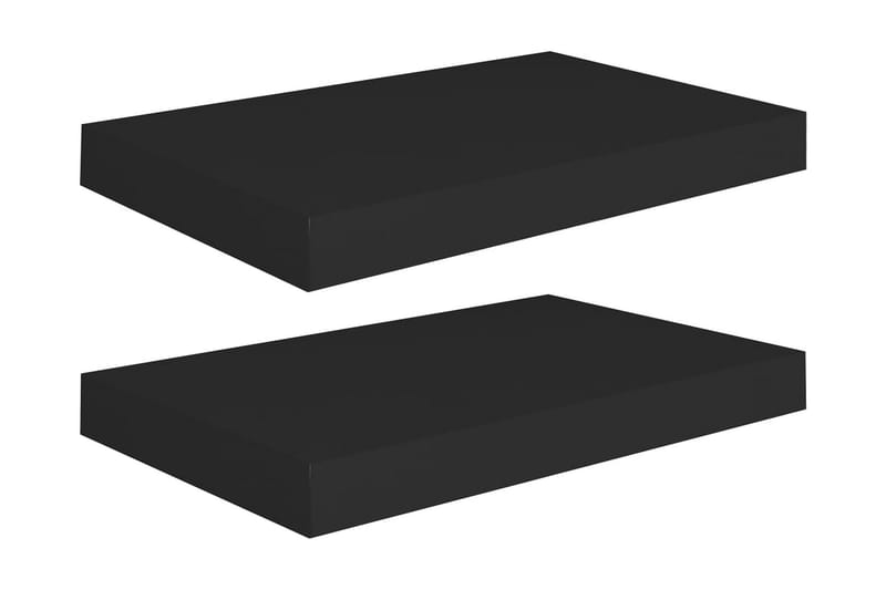 Kelluvat seinähyllyt 2 kpl musta 40x23x3,8 cm MDF - Musta - Säilytys - Hylly - Seinähylly