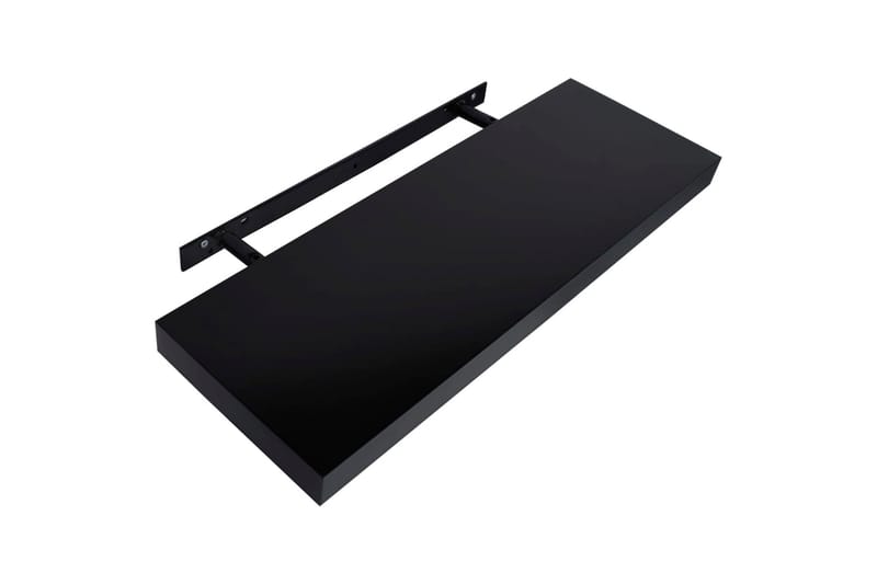 Kelluvat seinähyllyt 2 kpl musta 60x20x3,8 cm - Säilytys - Hylly - Seinähylly