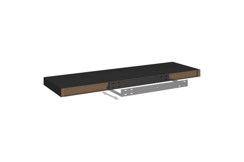 Kelluvat seinähyllyt 2 kpl musta 80x23,5x3,8 cm MDF - Musta - Säilytys - Hylly - Seinähylly