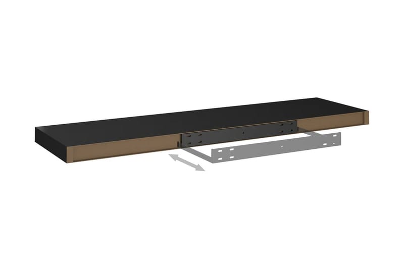 Kelluvat seinähyllyt 2 kpl musta 90x23,5x3,8 cm MDF - Musta - Säilytys - Hylly - Seinähylly