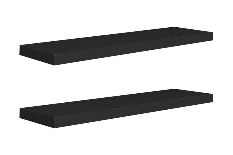 Kelluvat seinähyllyt 2 kpl musta 90x23,5x3,8 cm MDF - Musta - Säilytys - Hylly - Seinähylly