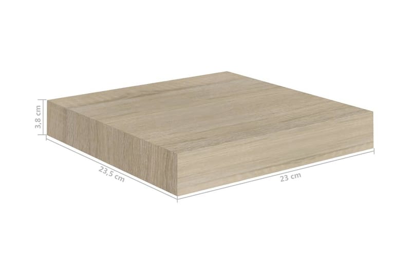 Kelluvat seinähyllyt 2 kpl tammen värinen 23x23,5x3,8 cm MDF - Ruskea - Seinähylly - Keittiöhylly - Hylly