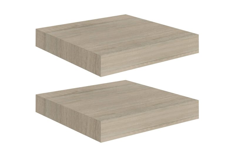 Kelluvat seinähyllyt 2 kpl tammen värinen 23x23,5x3,8 cm MDF - Ruskea - Seinähylly - Keittiöhylly - Hylly