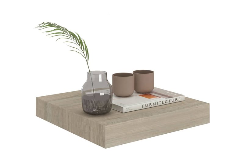 Kelluvat seinähyllyt 2 kpl tammen värinen 23x23,5x3,8 cm MDF - Ruskea - Seinähylly - Keittiöhylly - Hylly