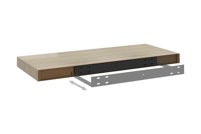 Kelluvat seinähyllyt 2 kpl tammi 60x23,5x3,8 cm MDF - Ruskea - Säilytys - Hylly - Seinähylly