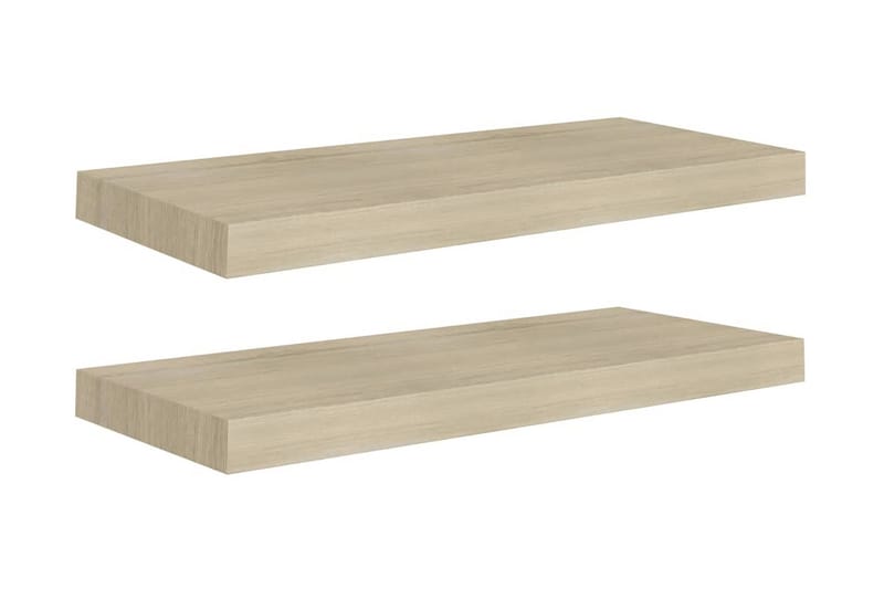 Kelluvat seinähyllyt 2 kpl tammi 60x23,5x3,8 cm MDF - Ruskea - Säilytys - Hylly - Seinähylly