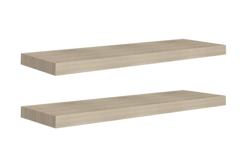 Kelluvat seinähyllyt 2 kpl tammi 80x23,5x3,8 cm MDF - Ruskea - Säilytys - Hylly - Seinähylly