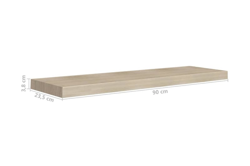Kelluvat seinähyllyt 2 kpl tammi 90x23,5x3,8 cm MDF - Ruskea - Säilytys - Hylly - Seinähylly