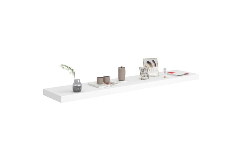 Kelluvat seinähyllyt 2 kpl valkoinen 120x23,5x3,8 cm MDF - Valkoinen - Säilytys - Hylly - Seinähylly