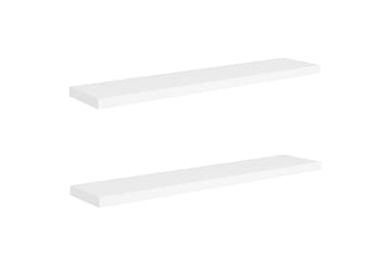 Kelluvat seinähyllyt 2 kpl valkoinen 120x23,5x3,8 cm MDF - Valkoinen - Säilytys - Hylly - Seinähylly