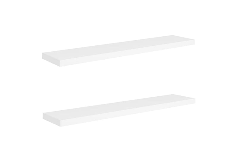 Kelluvat seinähyllyt 2 kpl valkoinen 120x23,5x3,8 cm MDF - Valkoinen - Säilytys - Hylly - Seinähylly