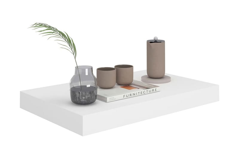 Kelluvat seinähyllyt 2 kpl valkoinen 40x23x3,8 cm MDF - Valkoinen - Säilytys - Hylly - Seinähylly
