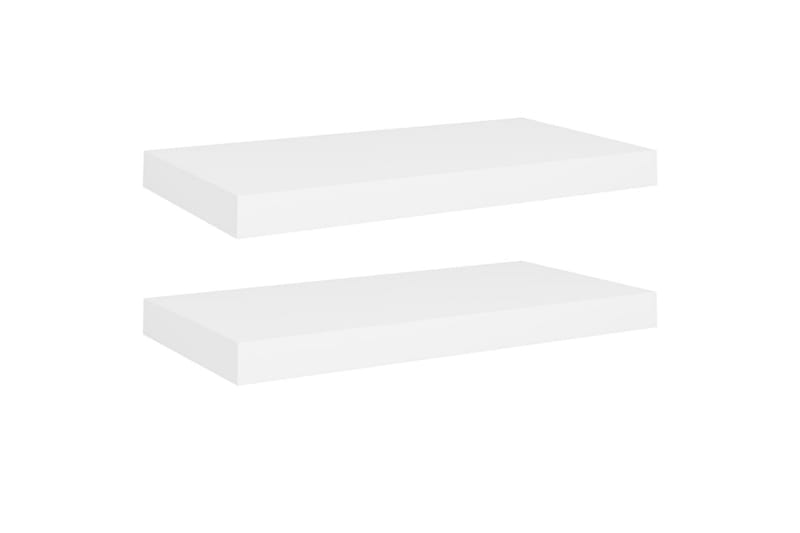 Kelluvat seinähyllyt 2 kpl valkoinen 50x23x3,8 cm MDF - Valkoinen - Säilytys - Hylly - Seinähylly