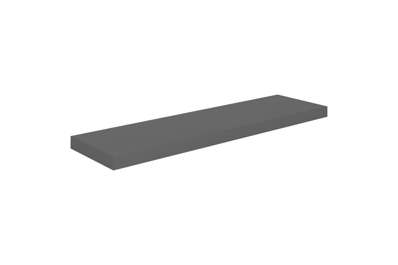 Kelluvat seinähyllyt 2kpl korkeakiilto harmaa 90x23,5x3,8 cm - Harmaa - Säilytys - Hylly - Seinähylly