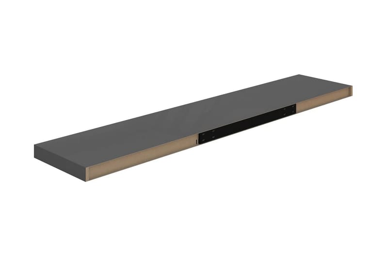 Kelluvat seinähyllyt 2kpl kork.kiilto harmaa 120x23,5x3,8 cm - Harmaa - Säilytys - Hylly - Seinähylly