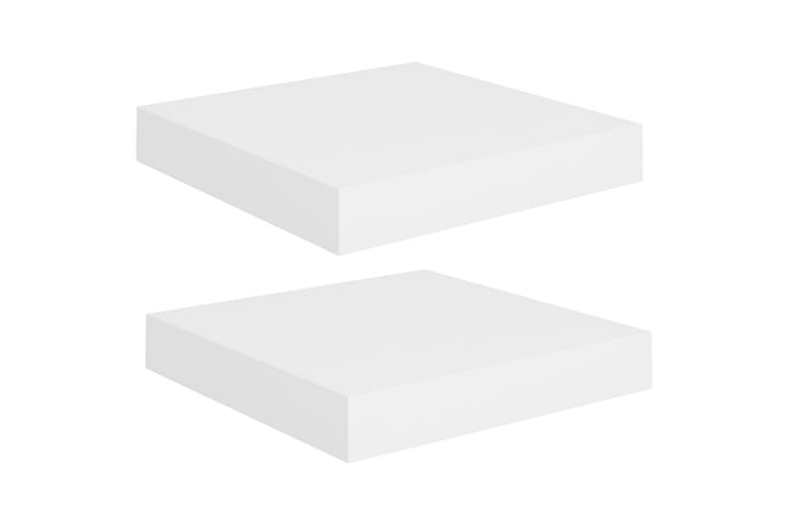 Kelluvat seinähyllyt 2kpl valkoinen 23x23,5x3,8 cm MDF - Valkoinen - Seinähylly - Keittiöhylly - Hylly