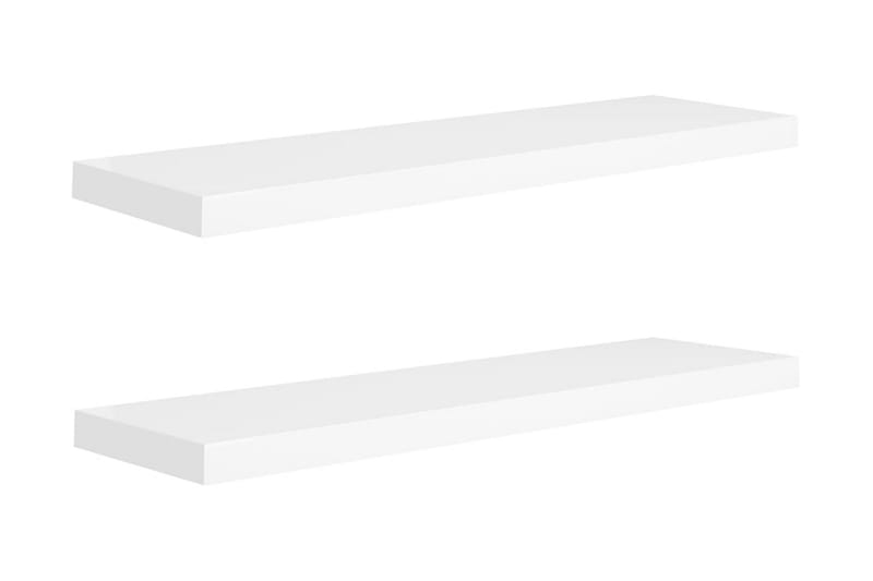 Kelluvat seinähyllyt 2kpl valkoinen 90x23,5x3,8 cm MDF - Valkoinen - Säilytys - Hylly - Seinähylly