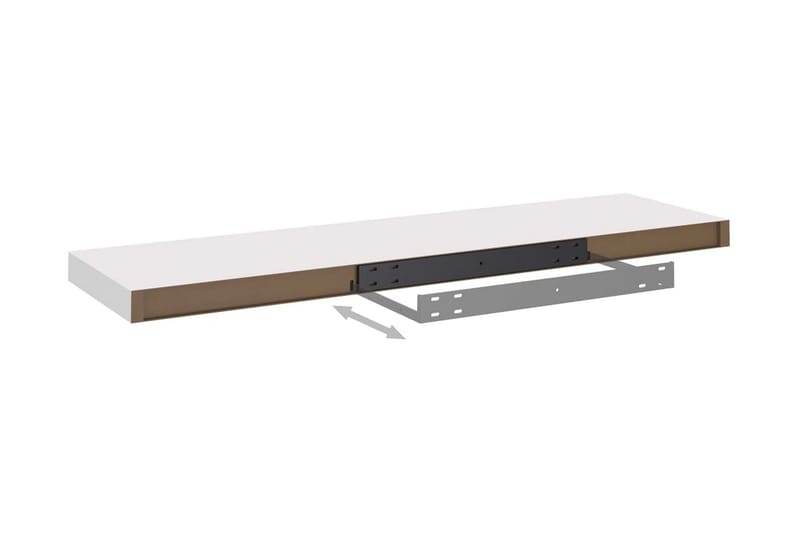 Kelluvat seinähyllyt 2kpl valkoinen 90x23,5x3,8 cm MDF - Valkoinen - Säilytys - Hylly - Seinähylly