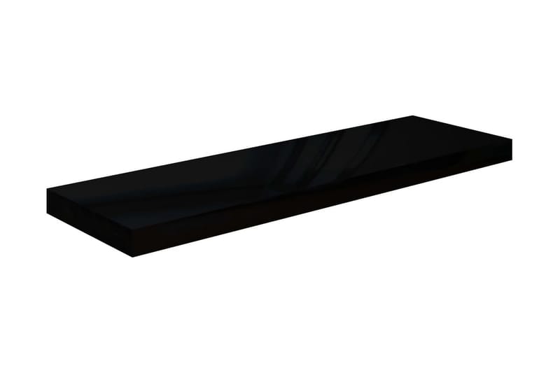 Kelluvat seinähyllyt 4 kpl korkeakiilto musta 80x23,5x3,8 cm - Musta - Säilytys - Hylly - Seinähylly