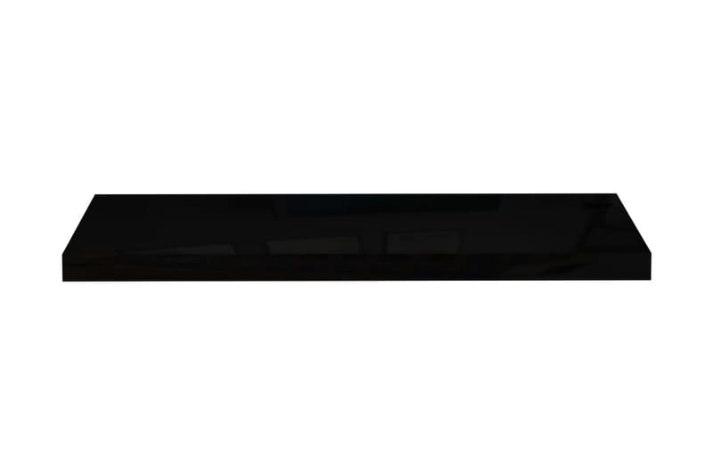 Kelluvat seinähyllyt 4 kpl korkeakiilto musta 80x23,5x3,8 cm - Musta - Säilytys - Hylly - Seinähylly