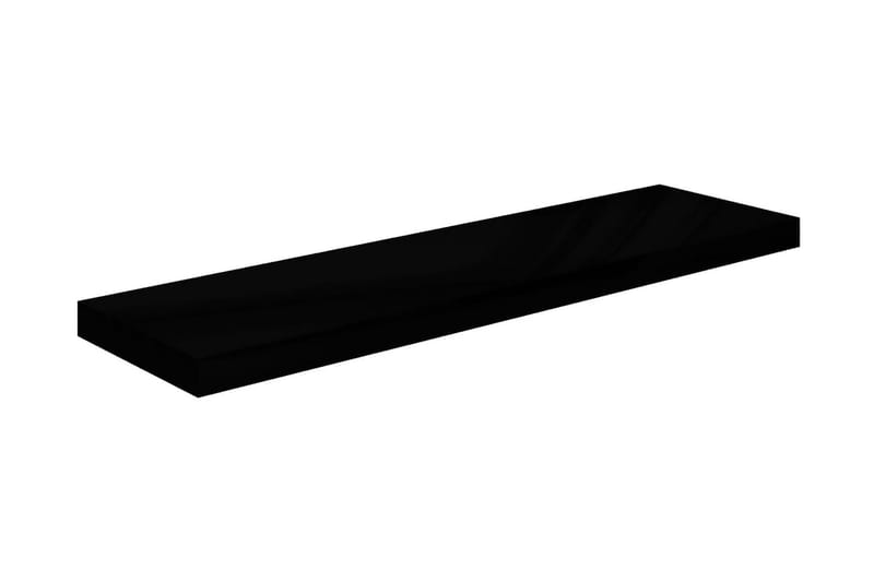 Kelluvat seinähyllyt 4 kpl korkeakiilto musta 90x23,5x3,8 cm - Musta - Säilytys - Hylly - Seinähylly